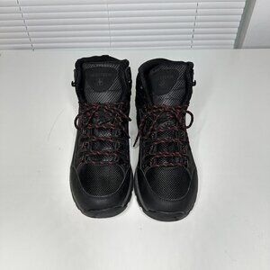 Swiss Tech Men’s Leather Hiker Boots Black Red Outdoor Size 10 NWOT